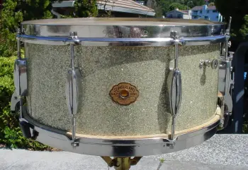 1938 SLINGERLAND 6.5x14 SPARKLING SILVER RADIO KING MODEL