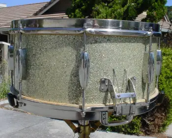 1938 SLINGERLAND 6.5x14 SPARKLING SILVER RADIO KING MODEL