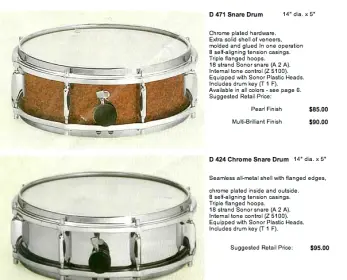 Sonor Wood Snare, c.1965, 4 1/2X14&quot;