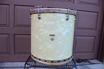 Vintage 1930s Leedy &quot;Tunable Tom-Tom&quot; Drum - White Marine Pearl