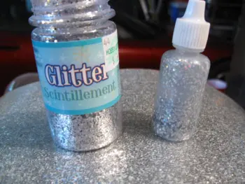 Filling holes with the original sparkle wrap.
