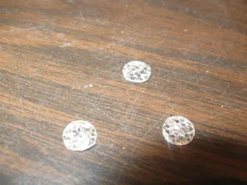 Filling holes with the original sparkle wrap.