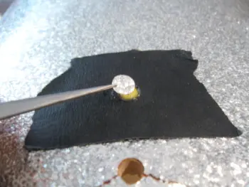 Filling holes with the original sparkle wrap.