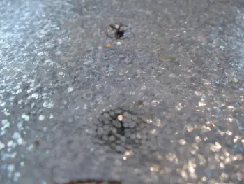 Filling holes with the original sparkle wrap.