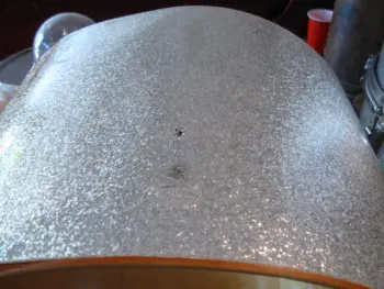 Filling holes with the original sparkle wrap.