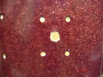 Filling holes with the original sparkle wrap.