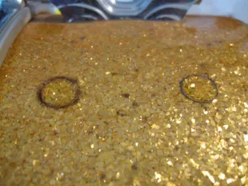 Filling holes with the original sparkle wrap.