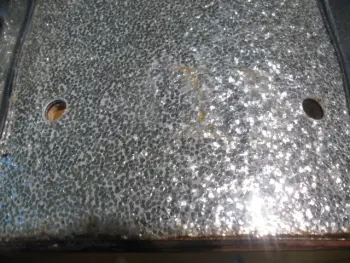 Filling holes with the original sparkle wrap.