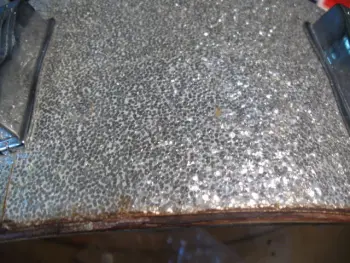 Filling holes with the original sparkle wrap.