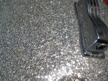 Filling holes with the original sparkle wrap.