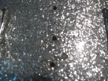 Filling holes with the original sparkle wrap.