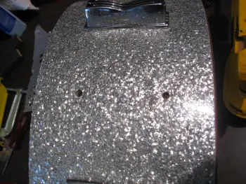 Filling holes with the original sparkle wrap.