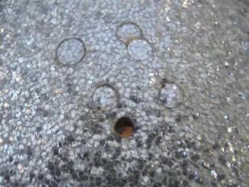 Filling holes with the original sparkle wrap.