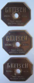 3 Gretsch Stop sign Badges for your Round badge (for bass drum)