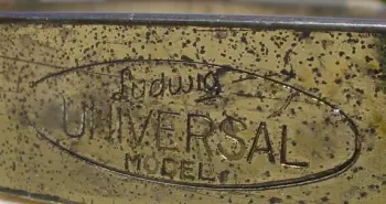 1926-29 LUDWIG &amp; LUDWIG 5x14 6 LUG GOLD PLATED/ENGRAVED UNIVERSAL MODEL*