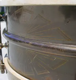 1926-29 LUDWIG &amp; LUDWIG 5x14 6 LUG GOLD PLATED/ENGRAVED UNIVERSAL MODEL*