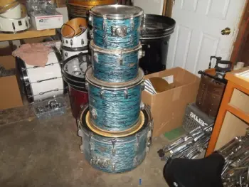 Early 70s Pearl Wood Fiberglass Blue Oyster Pearl