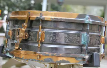 Leedy Black Elite--my first engraved brass snare!