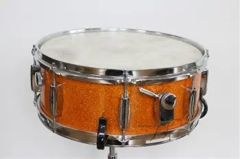 Unidentified MIJ 60's snare, orange sparkle