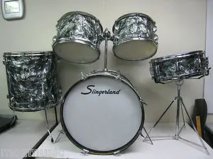 Slingerland 5 Piece Drumset, Vintage, 70s Bass Drum &amp; Toms, 60s Snare Drum