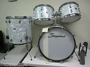 Slingerland 4 Piece Shell Pack, Vintage Mid 1970s Super Speed Bass Drum Pedal