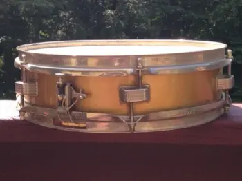 Rare! vintage 60's Ludwig 3&quot; x 13&quot; 'Compacto' Piccolo snare drum in gold lacquer, exc