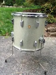 ludwig 60's keystone 14&quot;x14&quot; floor tom in silver sparkle, all original