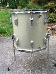 ludwig 60's keystone 14&quot;x14&quot; floor tom in silver sparkle, all original