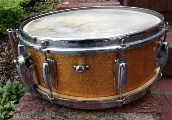 gorgeous 1950's Slingerland Gene Krupa Super Radio King, Single Ply shell, Gold Sprkl