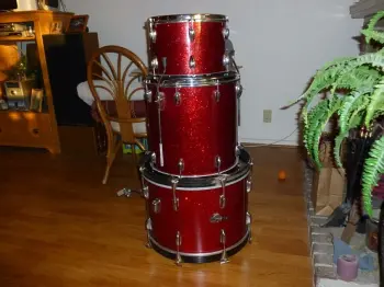 Slingerland Red Glass Glitter Drums
