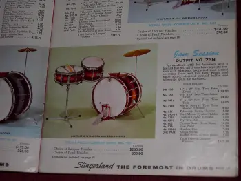 Slingerland 1966 Jam Session Kit #73n Maroon/gold