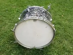 50's Gretsch round badge 3ply 14&quot; x 22&quot; bass drum in black diamond pearl