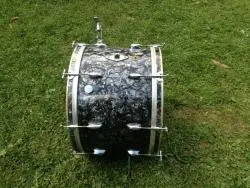 50's Gretsch round badge 3ply 14&quot; x 22&quot; bass drum in black diamond pearl