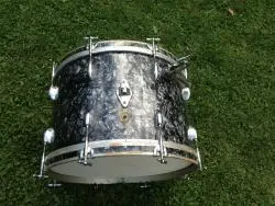 50's Gretsch round badge 3ply 14&quot; x 22&quot; bass drum in black diamond pearl