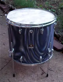 Slingerland Charcoal vs Blue Satin Flame