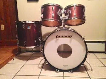 70's Ludwig B/O hollywood 12/13/16/22 in rare Burgundy sparkle!