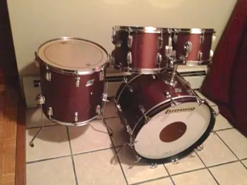 70's Ludwig B/O hollywood 12/13/16/22 in rare Burgundy sparkle!