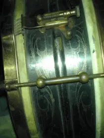 1920s ludwig 8 lug black beauty deluxe snare with wave pattern