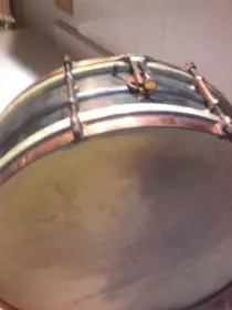 1920s ludwig 8 lug black beauty deluxe snare with wave pattern