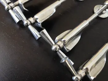 8 beautiful vintage tube lugs/Ts/claws for bass drum