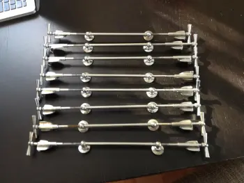8 beautiful vintage tube lugs/Ts/claws for bass drum