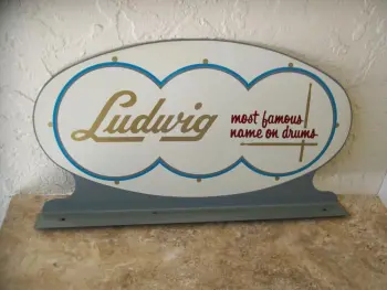 STILL AVAILABLE: vintage BANNERS &amp; SIGNS: ZILDJIAN/ SLINGERLAND/ LUDWIG