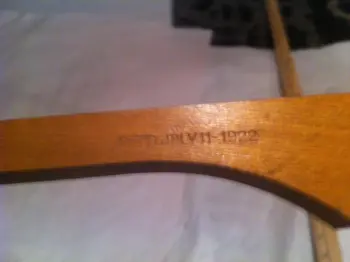 WW1 (pre / post) Marching drum music holders, brass lyres, wooden arms, Rare? Value?