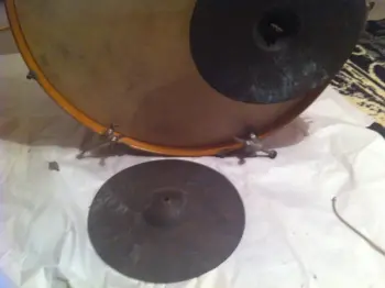 WW1 cymbal and Bass drum Cymbal, with attachment, Rare? Valuable
