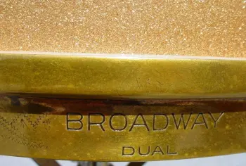 1929-32 LEEDY 5 x 14 GOLD SPARKLE/NOBBY GOLD BROADWAY DUAL (1st GENERATION)