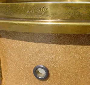 1929-32 LEEDY 5 x 14 GOLD SPARKLE/NOBBY GOLD BROADWAY DUAL (1st GENERATION)
