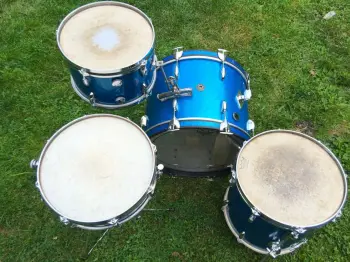 4 piece 1960's Gretsch Round Badge 'Progressive Jazz Outfit' in blue sparkle