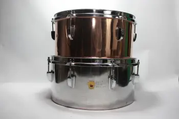 Restored 1966 Ludwig Steel Timbales (Copper &amp; Chrome)