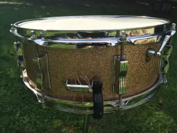 1966 Ludwig Downbeat 12/14/20 w matching Jazz Fest snare, Champagne Sparkle - AMAZING