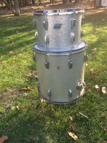 Vintage Ludwig Silver Sparkle toms - 9&quot;x13&quot; and 16&quot;x16&quot;